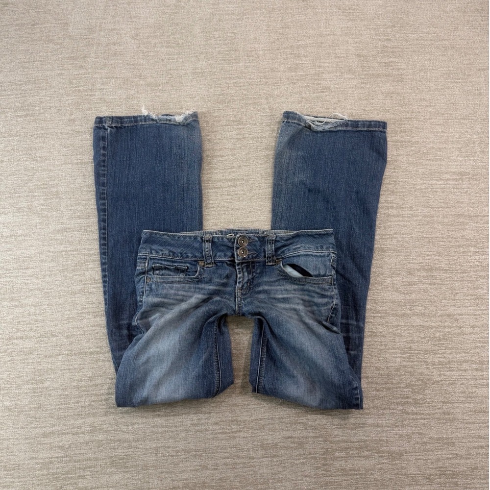 Vintage Y2K Refuge Starlit Flare Jeans Womens 4R Medium Wash Low Rise Bootcut